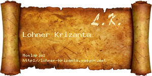 Lohner Krizanta névjegykártya